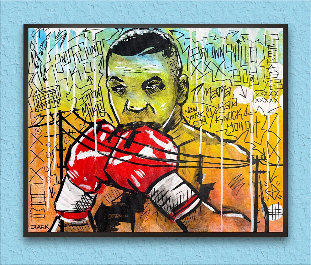 Striking Mike Tyson Graffiti Pop Art Acrylic Painting - 16x20\ Striking Mike Tyson Graffiti Pop Art Acrylic Painting - 16x20\
