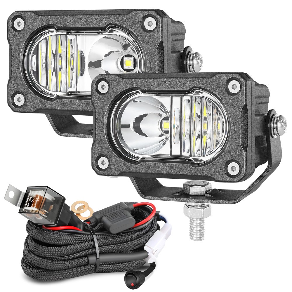 2x 3Inch PRO LED Cube Work Light Bar Fog Spot Flood Pods Driving OffRoad +Wiring