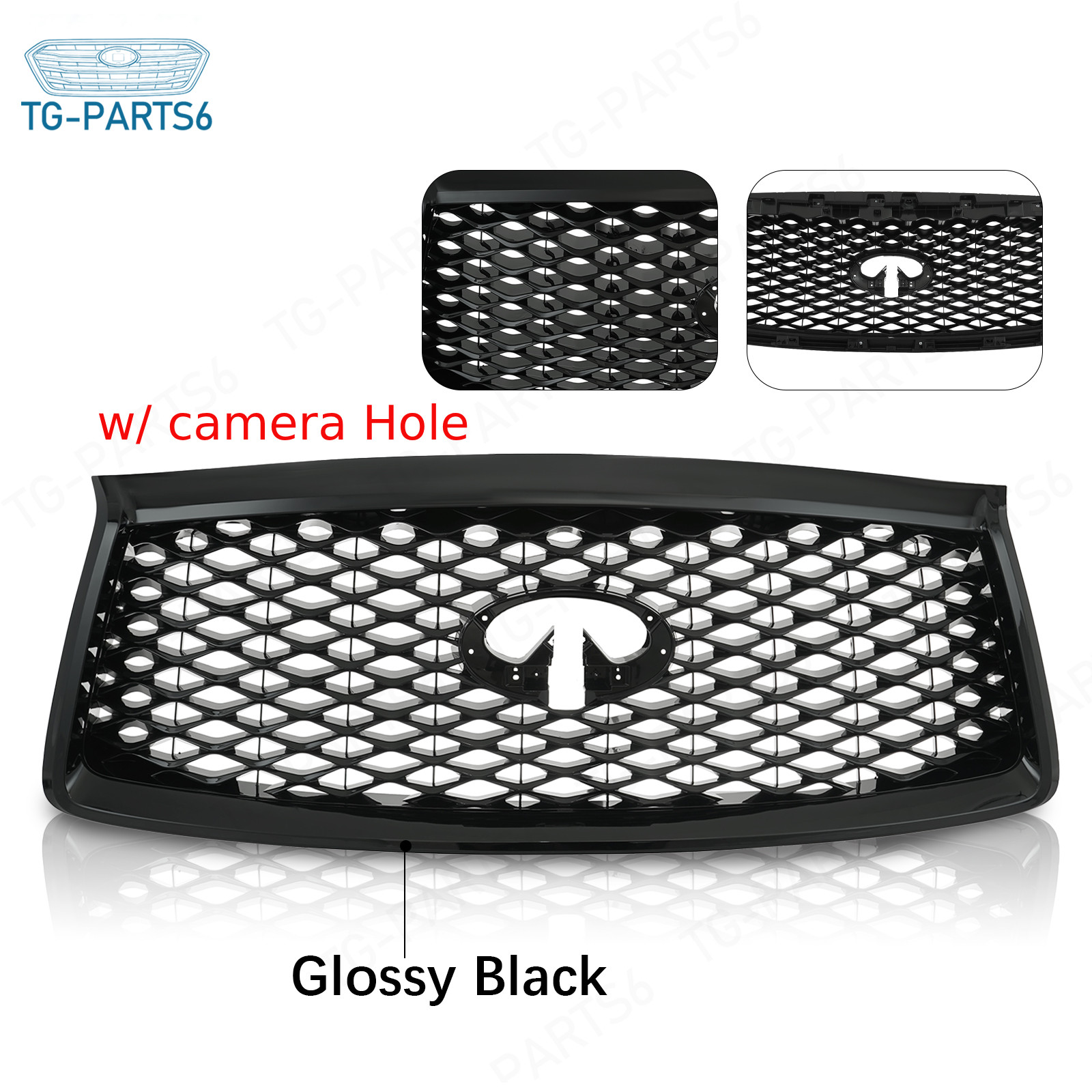 For 2018-2021 Infiniti QX80 Front Bumper Grille Grill Glossy Black 623106GW0A For 2018-2021 Infiniti QX80 Front Bumper Grille Grill Glossy Black 623106GW0A