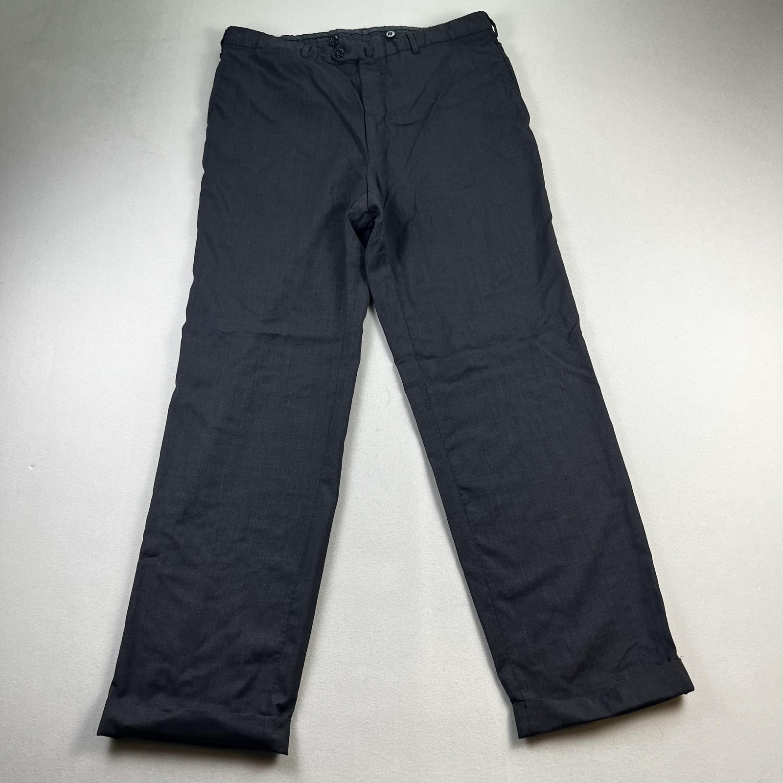 Ermenegildo Zegna Dress Pants Mens 36 Black Wool Straight Leg Slacks Trousers Ermenegildo Zegna Dress Pants Mens 36 Black Wool Straight Leg Slacks Trousers