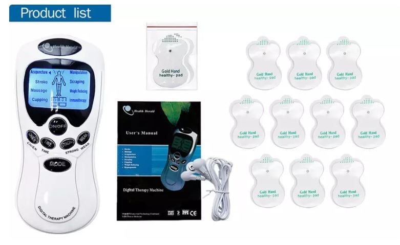 Health Herald TENS EMS Unit 8 Modes Muscle Stimulator for Pain Relief w/ 12 Pads