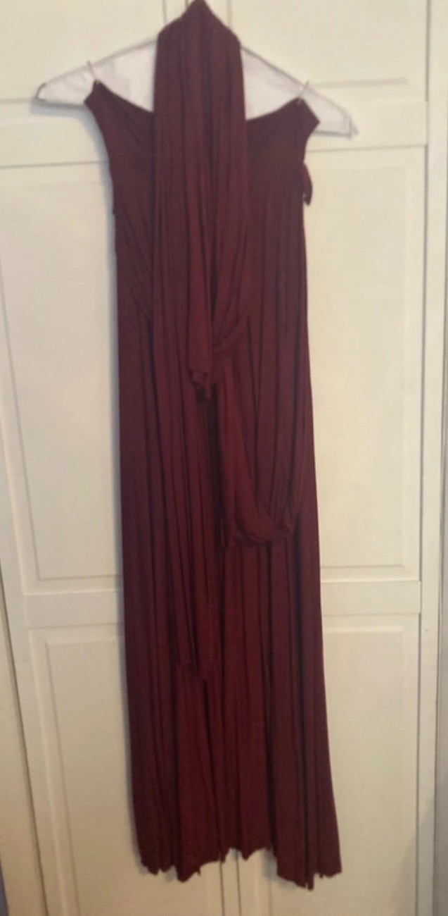 WORD ONCE; EXCELLENT CONDITION: Burgundy Twist & Tie Dress (Sz: Small) WORD ONCE; EXCELLENT CONDITION: Burgundy Twist & Tie Dress (Sz: Small)