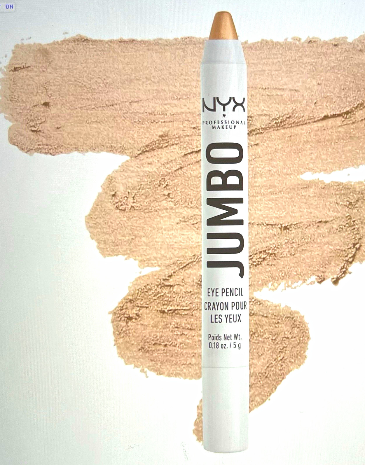 NYX Professional Makeup Jumbo Eye Pencil Beige/Champagne Shimmer 0.18 oz 5g NYX Professional Makeup Jumbo Eye Pencil Beige/Champagne Shimmer 0.18 oz 5g