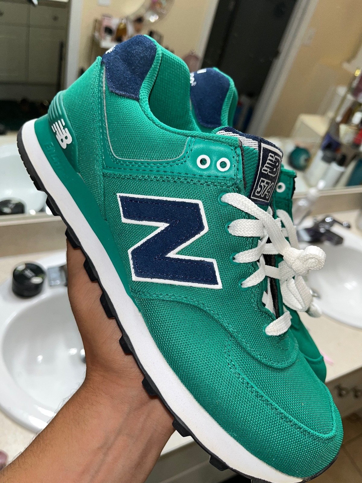 New Balance 574 teal navy sneakers New Balance 574 teal navy sneakers