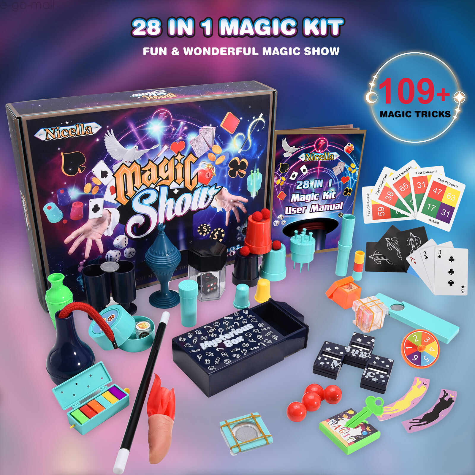 Magic Kit for Kids -200+ Magic Tricks Magic Wand Set Perfect Toy for Boys Girls