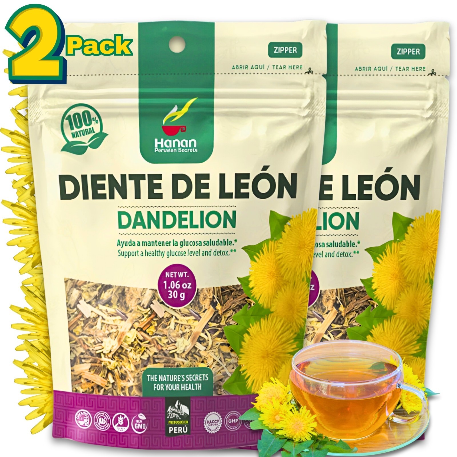 Dandelion Loose Leaf and Root Tea - Te de Diente de Leon Herbal Tea from Peru 2
