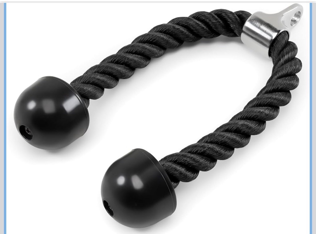 Tricep Rope 24 Inch 2 Colors Fitness Cable Machine Pulldown Nylon Rope