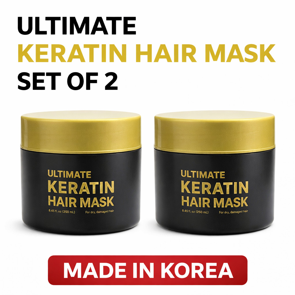 Keratin Hair Mask Deep Conditioning Repair Biotin Treatment  Damaged Hair 2 PACK