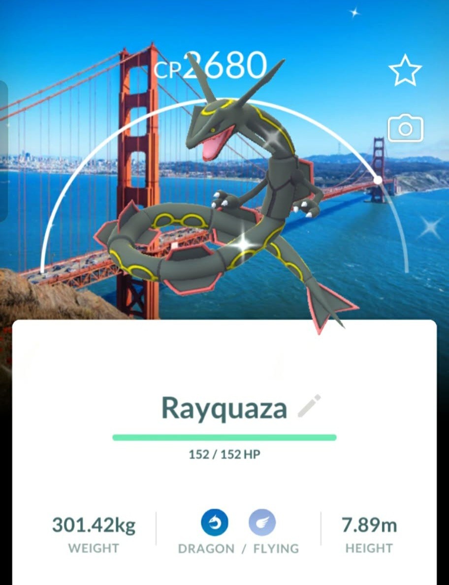 Shiny Rayquaza San Francisco Background - Pokémon GO PTC