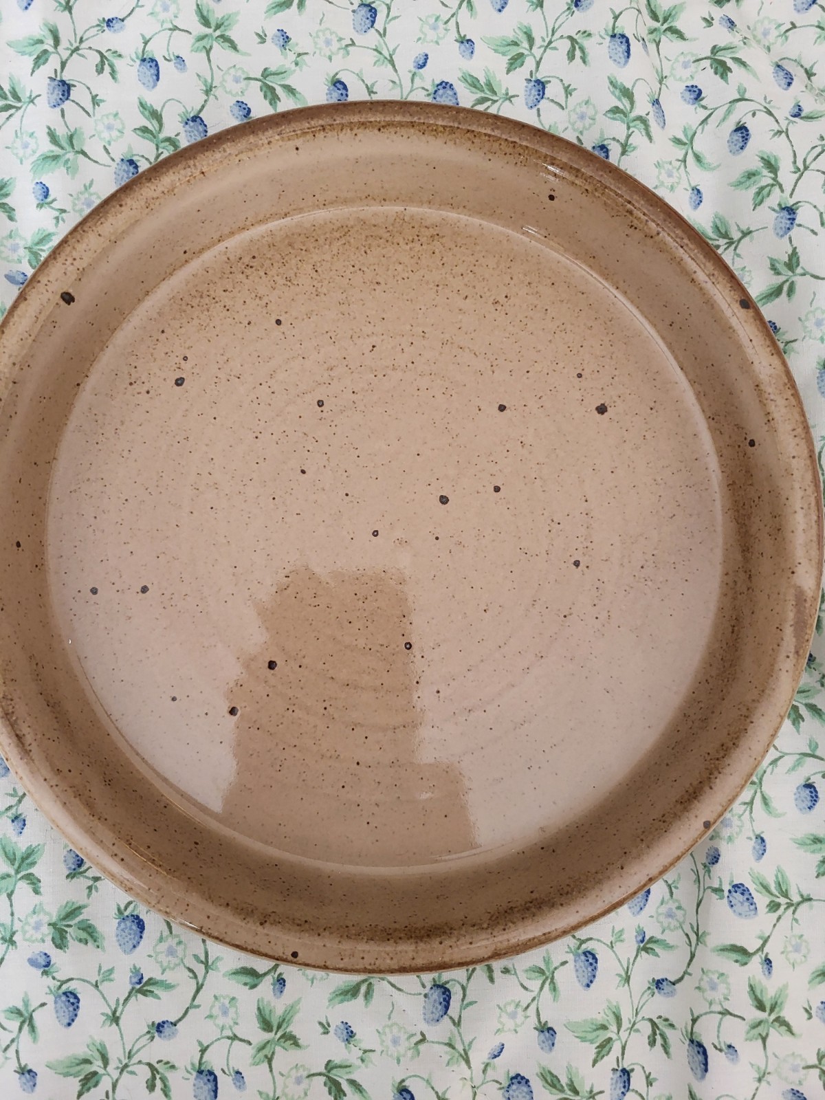 DANSK Brown Spice Tan Speckled 9.5” Dish Round Plate Salad Platter Pie DANSK Brown Spice Tan Speckled 9.5” Dish Round Plate Salad Platter Pie