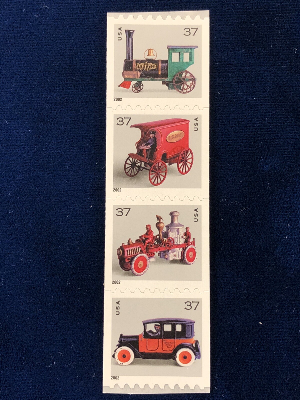 3638-41 3641 3641a Antique Toys Attached Coil Strip of 4 From 2002 MNH 3638-41 3641 3641a Antique Toys Attached Coil Strip of 4 From 2002 MNH