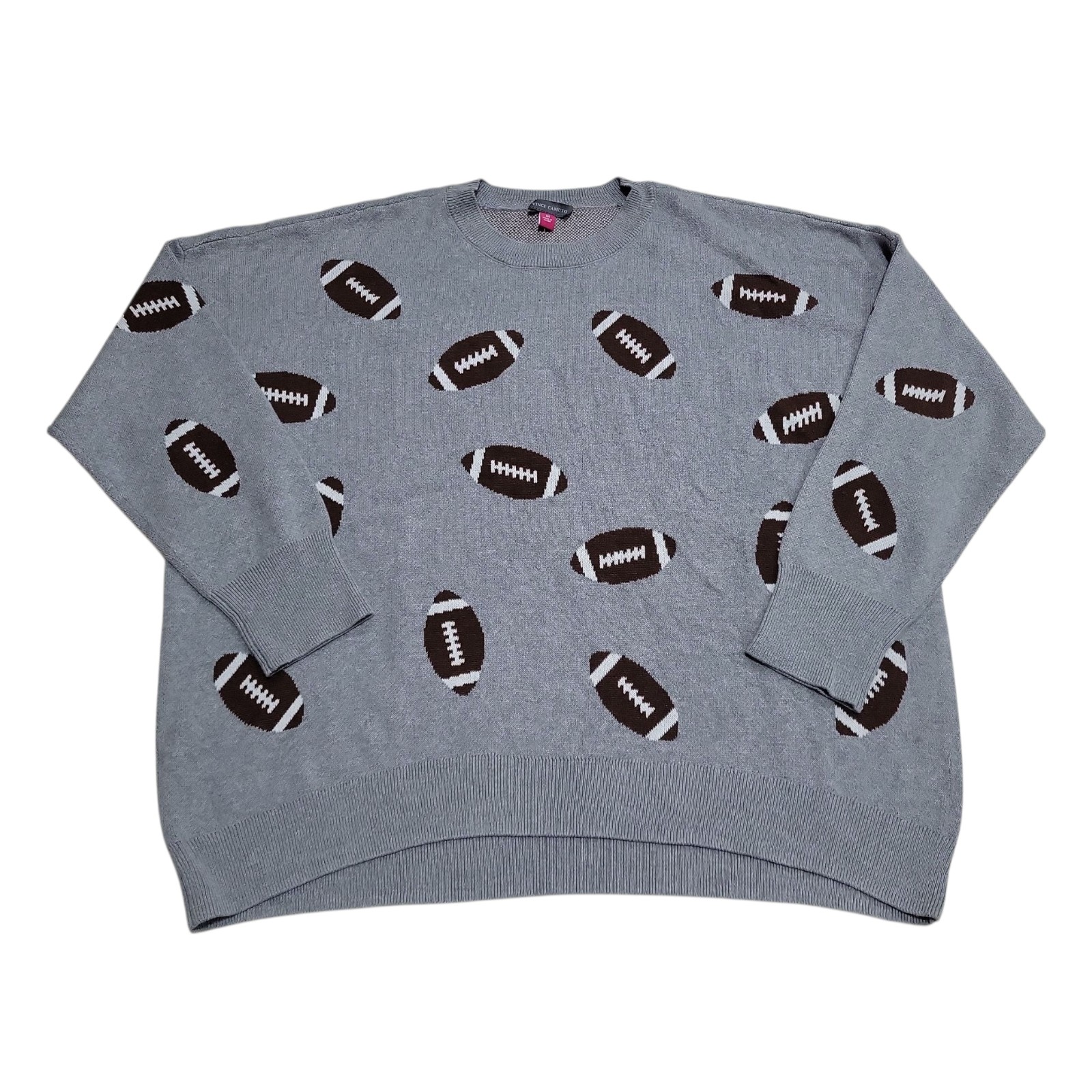 Vince Camuto Women\'s Game Day Comfort Crewneck Pullover Sweater (Grey, M)