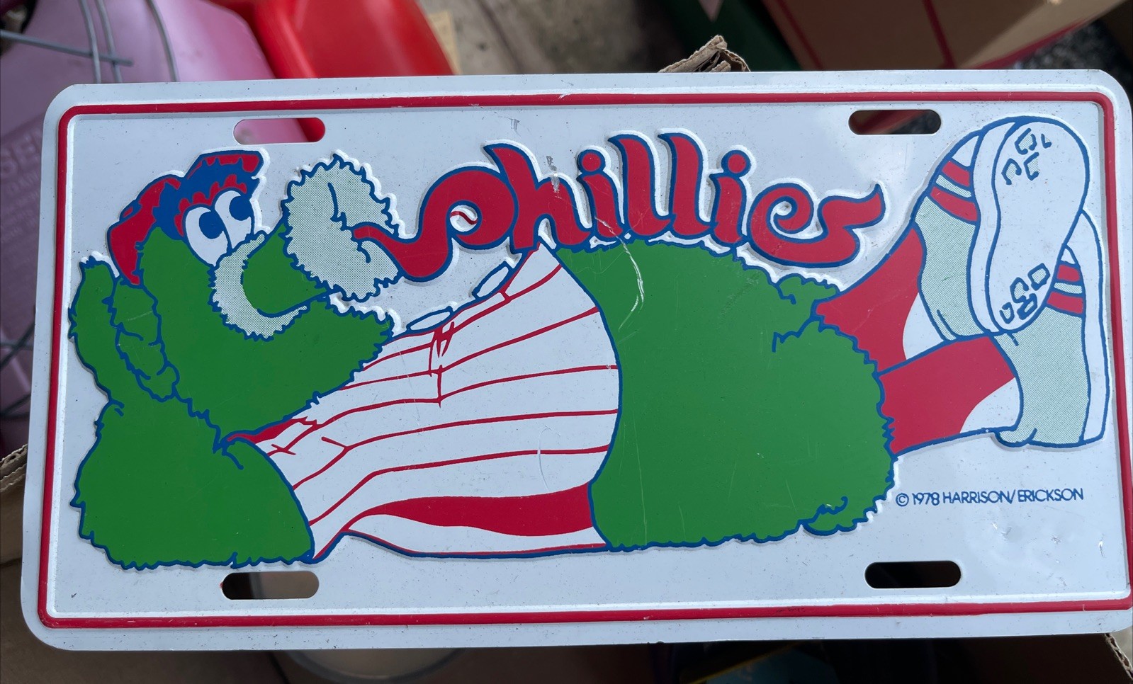 Vintage Philadelphia Phillies Phanatic Metal License Plate 1978 Rare Vintage Philadelphia Phillies Phanatic Metal License Plate 1978 Rare