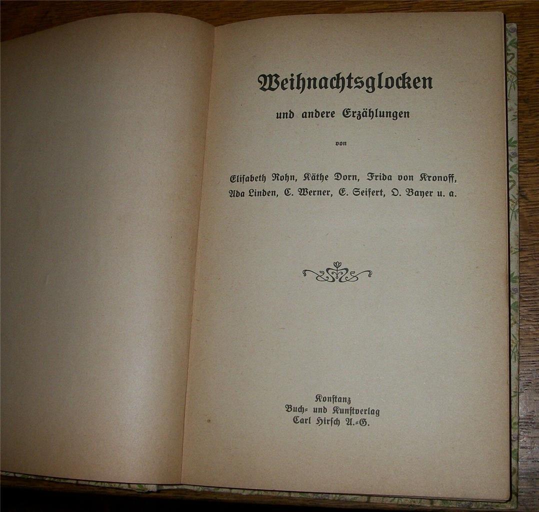 WEIHNACHTSGLOCKEN UND ANDERE ERZÄHLUNGEN CHRISTMAS BELLS & TALES OLD GERMAN BOOK