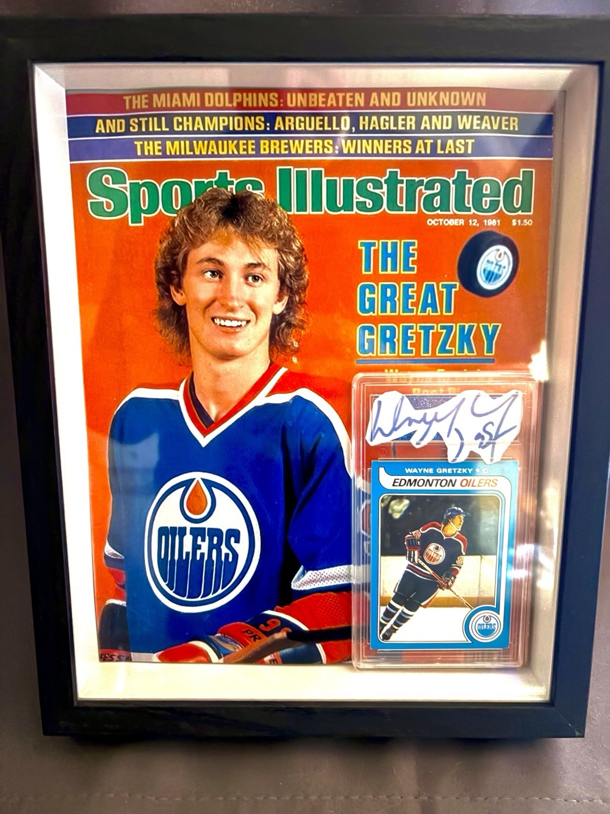 Wayne Gretzky fan art Shadowbox 8x10 Sports Illustrated Plus 1979-80 O-Pee-Chee