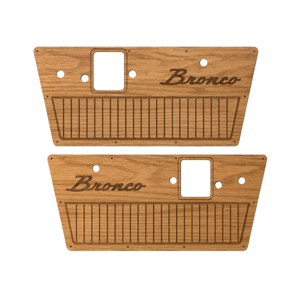 1968-1977 Early Ford Bronco Custom Door Panels - Real Wood - 