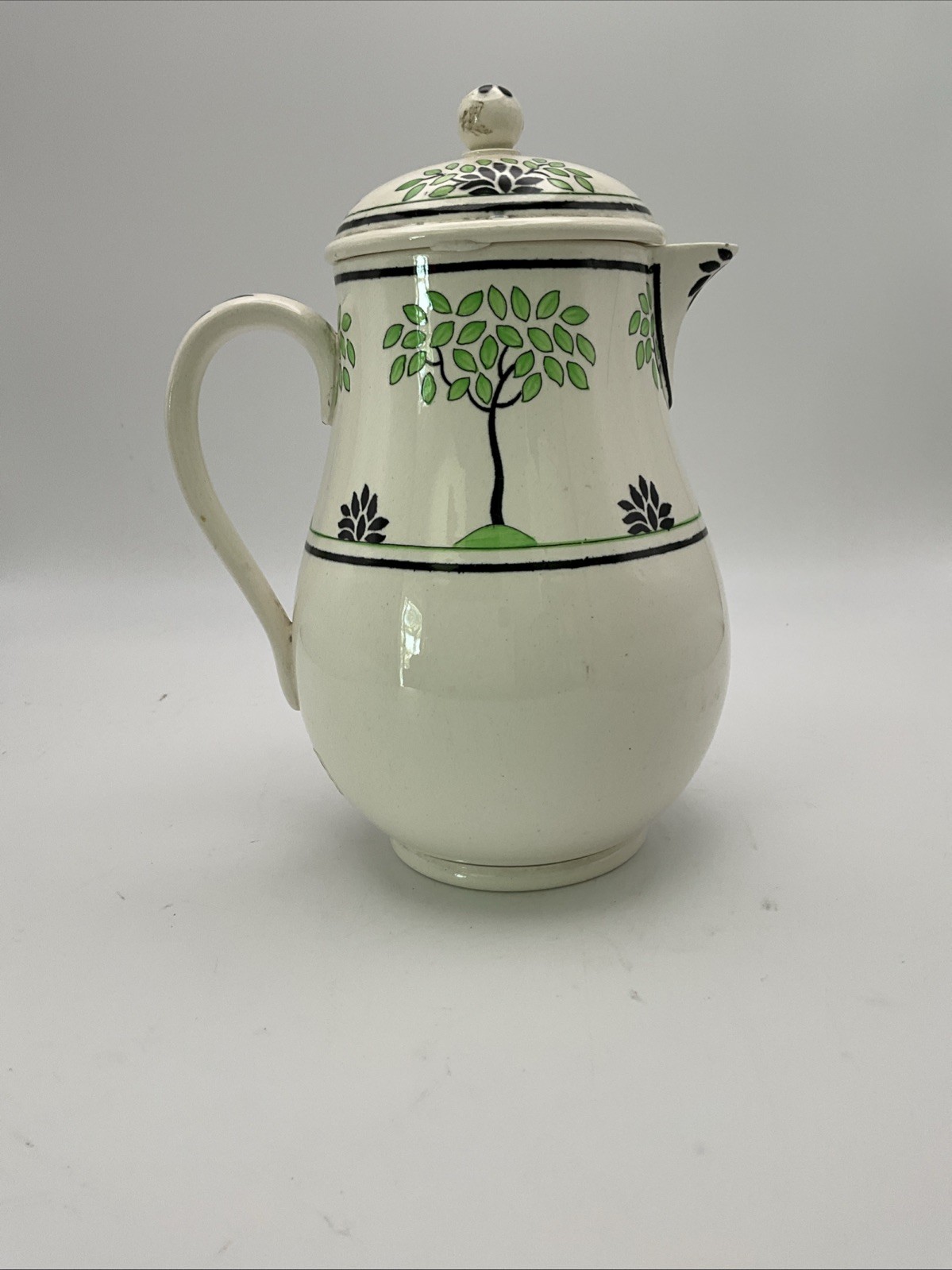 Wedgwood Arbor Queensware Hand Painted Lidded Jug Pitcher Art Deco c1930 Wedgwood Arbor Queensware Hand Painted Lidded Jug Pitcher Art Deco c1930