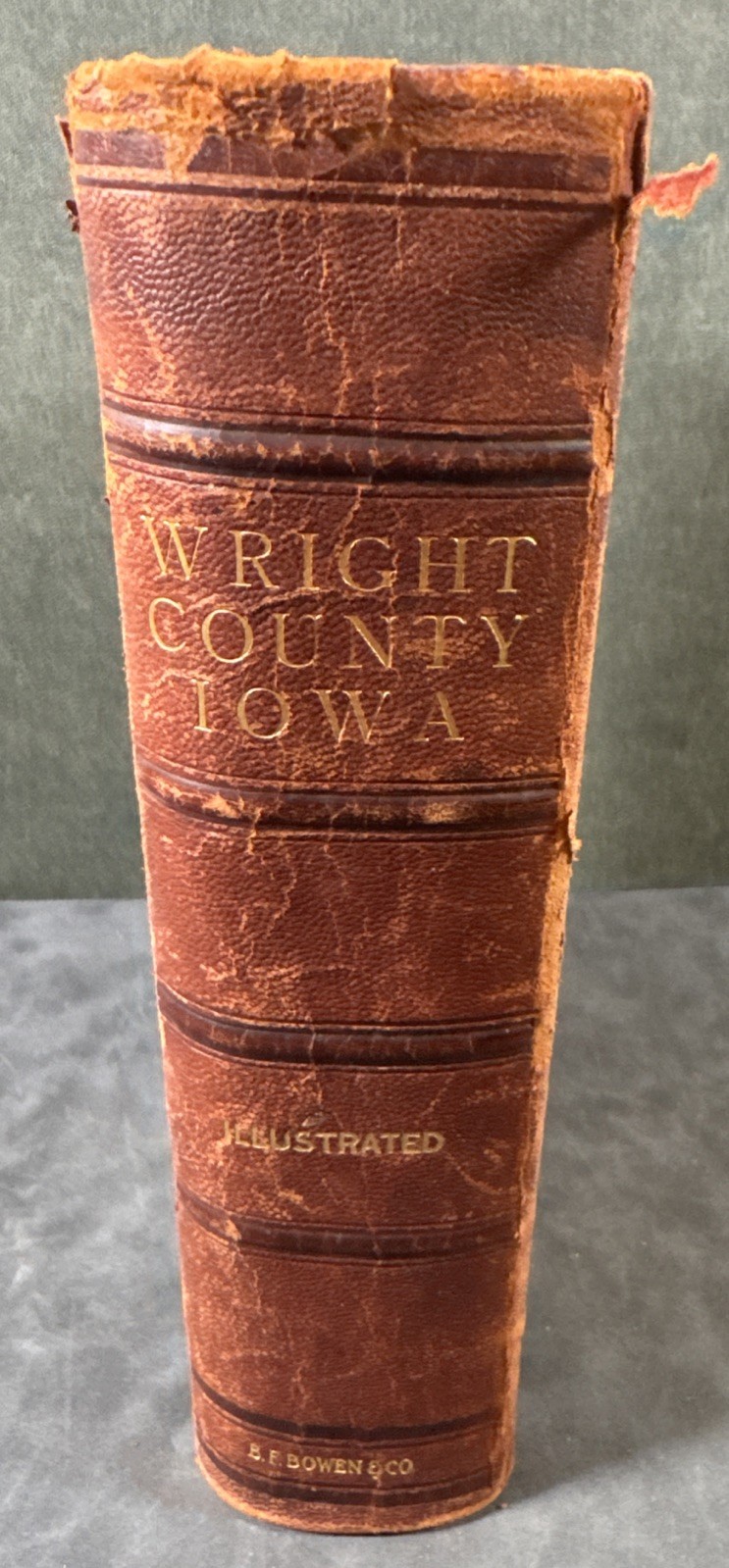 1915 History of Wright County Iowa Illustrated B.F. Bowen Genealogy Antique HC