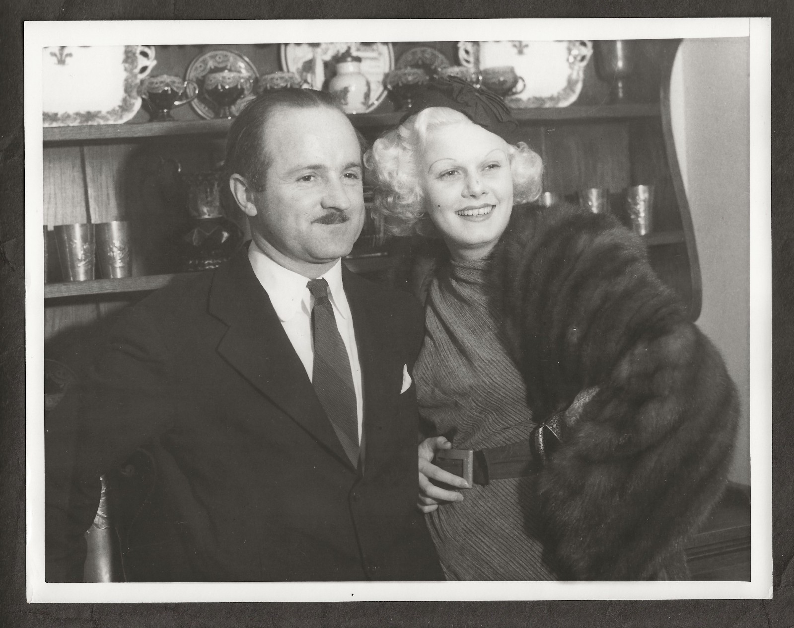 1930\'s JEAN HARLOW & HUSBAND ORIG NEWS SERVICE PHOTO