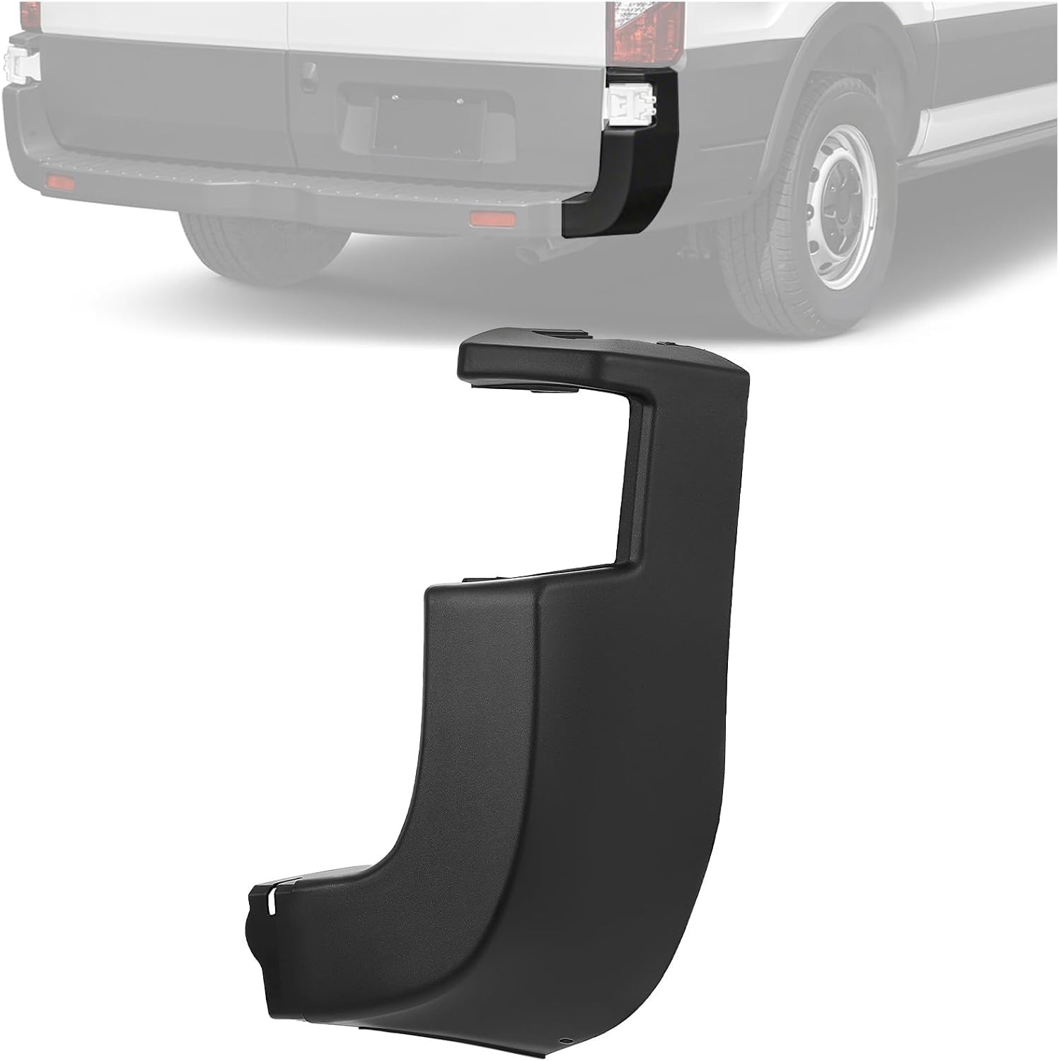HECASA Rear Bumper End Cap Cover Compatible with 2015-2024 Transit | Rear Side; HECASA Rear Bumper End Cap Cover Compatible with 2015-2024 Transit | Rear Side;