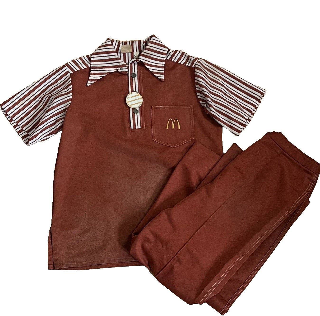 Vintage 70s McDonald\'s 1976 Employee Full Uniform size L/XL Classic