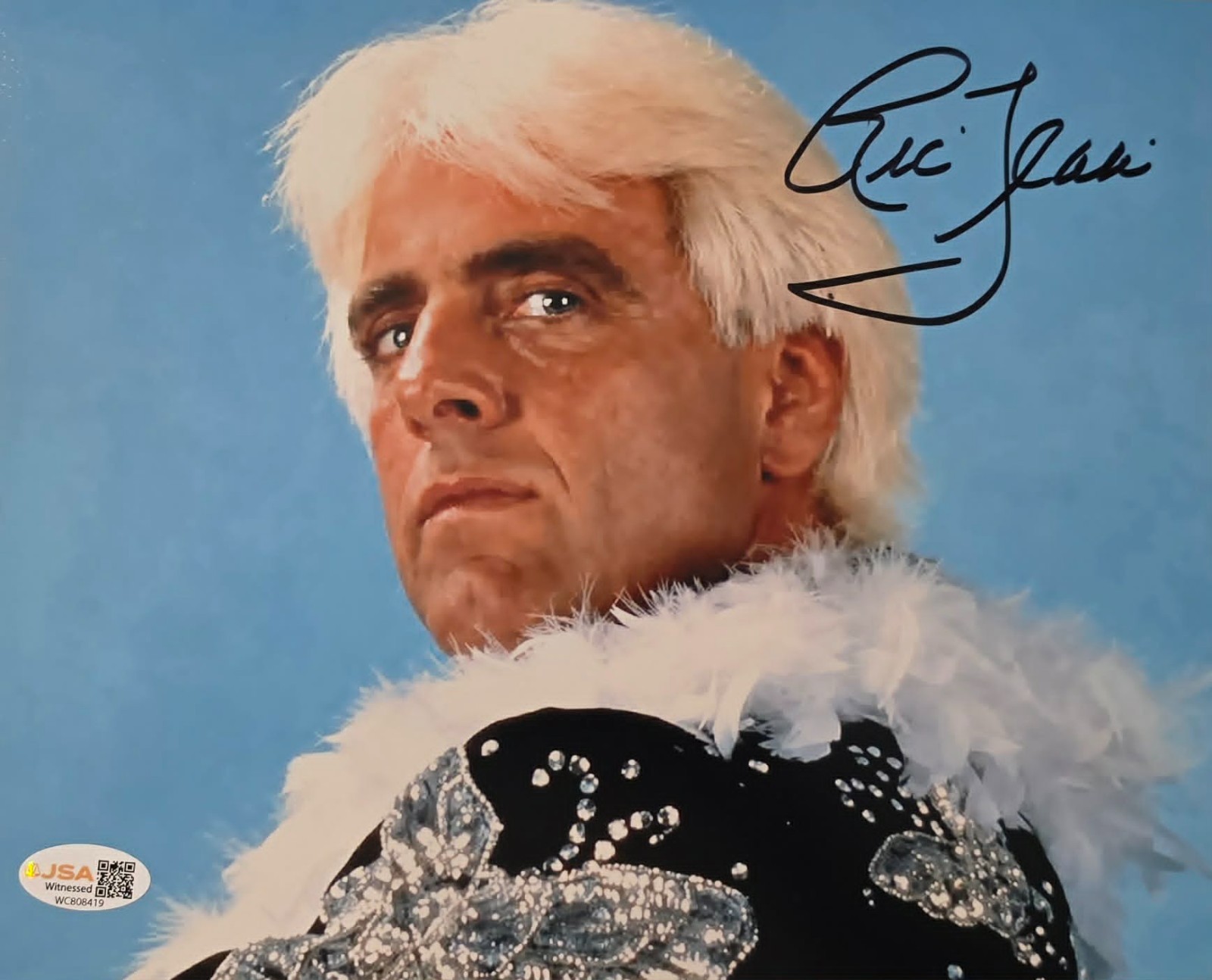 Ric Flair Signed Autographed 8x10 Metallic WWE Nature Boy JSA COA Ric Flair Signed Autographed 8x10 Metallic WWE Nature Boy JSA COA