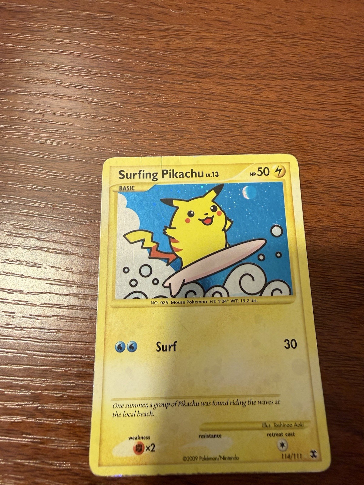 Pokémon Pikachu TCG Surfing Holo Card 114/111 Rising Rivals Secret Rare MP Pokémon Pikachu TCG Surfing Holo Card 114/111 Rising Rivals Secret Rare MP