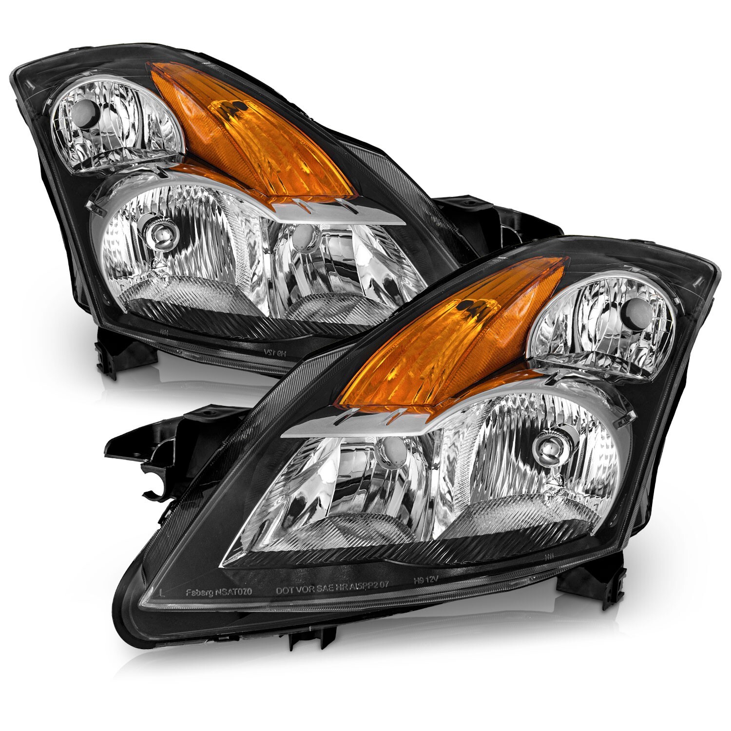 WEELMOTO For 2007-2009 Nissan Altima Sedan 4-Door Halogen Headlights Left+Right
