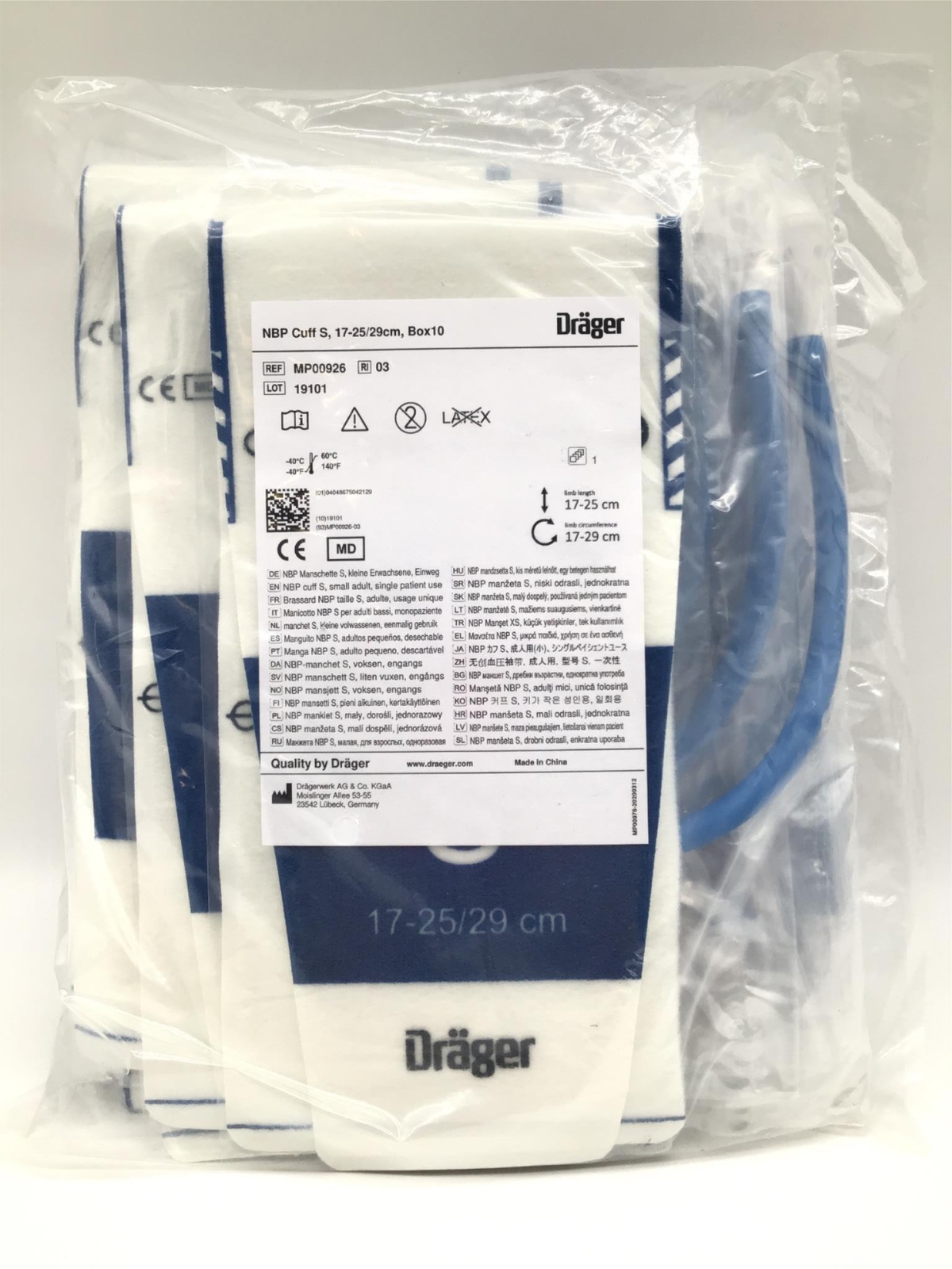 Drager MP00926 NBP Cuff 17-25/29cm - LOT of 10 - NEW
