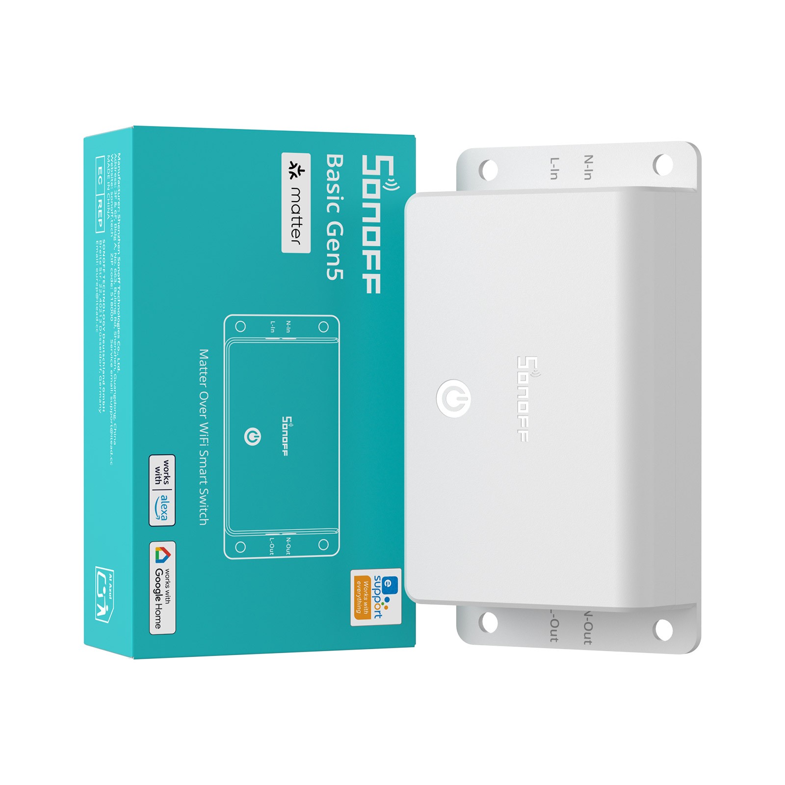 SONOFF Basic 1GS Matter Over WiFi Smart Light Switch 10A Home Automation Control SONOFF Basic 1GS Matter Over WiFi Smart Light Switch 10A Home Automation Control