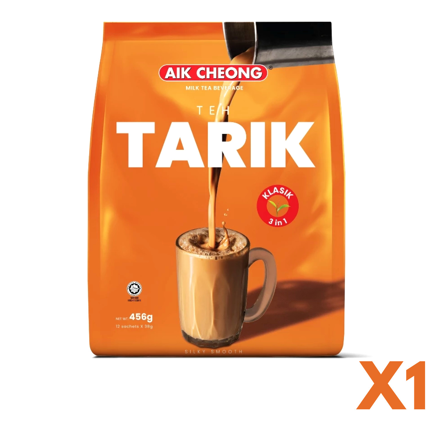 Aik Cheong Malaysian Milk Tea (Teh Tarik) 3-in-1 - 12 Sachets x 38g Per Pack