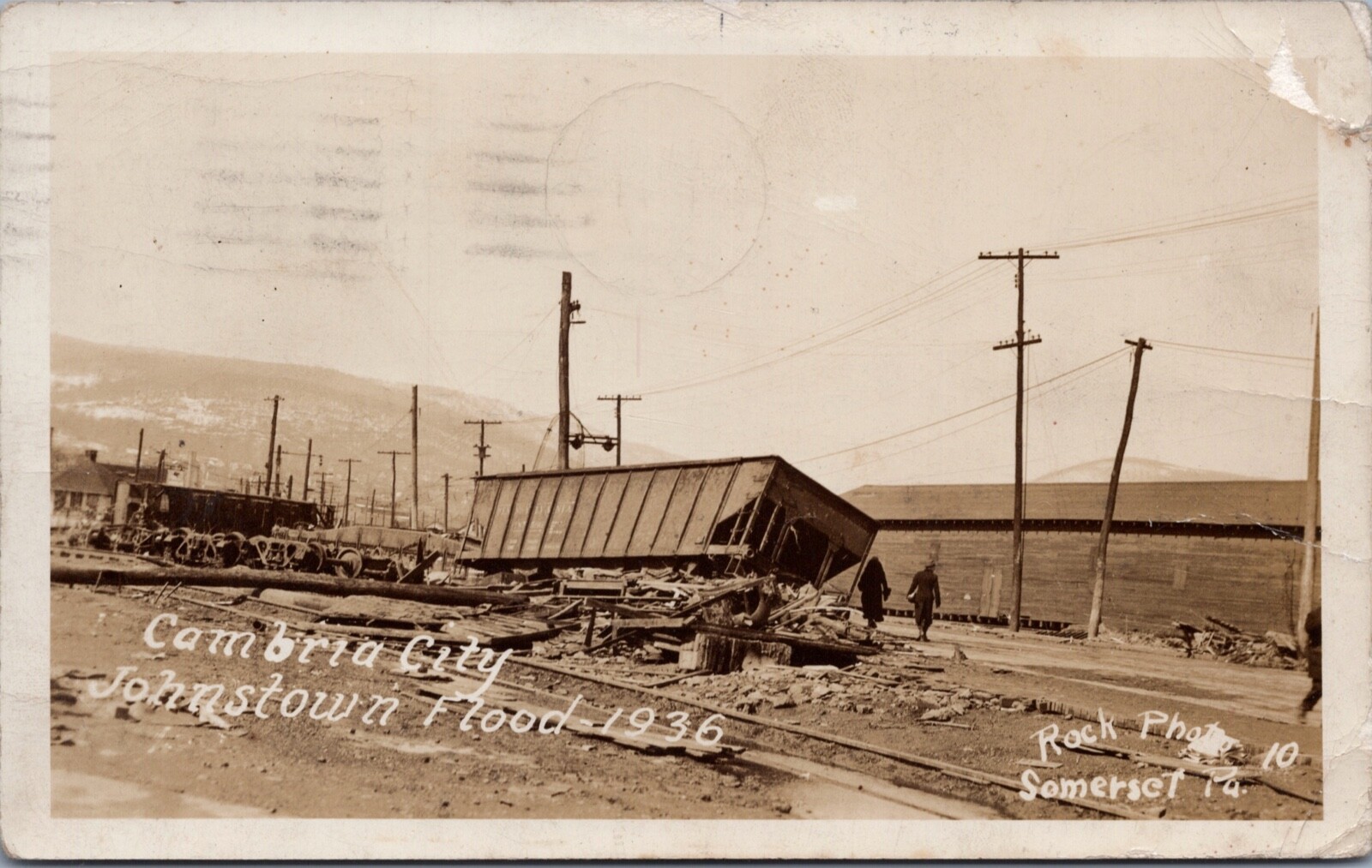 RPPC c1936 Cambria City Johnstown Flood PA. RailRoad RPPC c1936 Cambria City Johnstown Flood PA. RailRoad