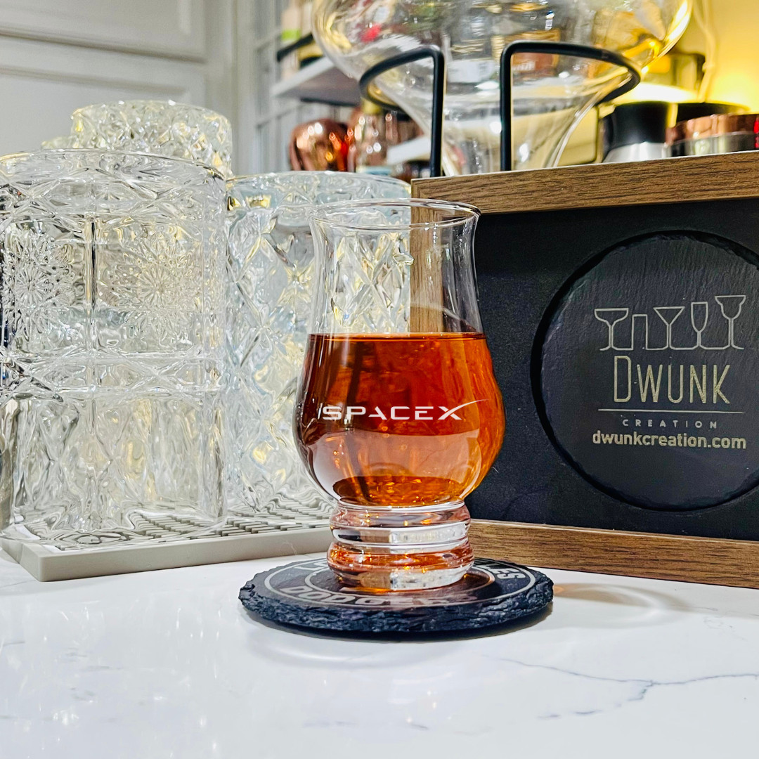 Custom Engraved SpaceX Whiskey Glass – 8 oz Tulip Tasting Glass Custom Engraved SpaceX Whiskey Glass – 8 oz Tulip Tasting Glass