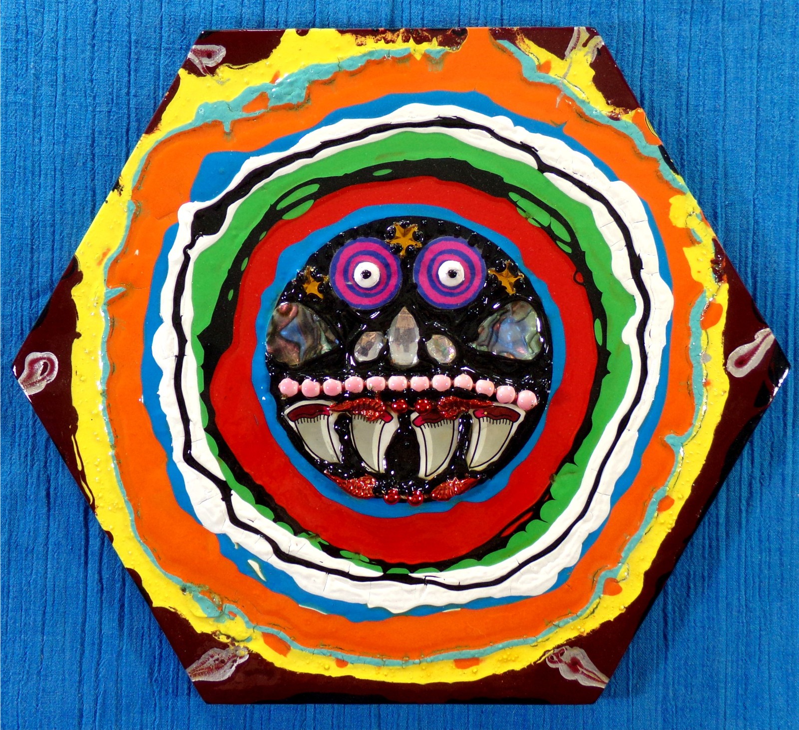 Monster Mask Original Art Painting Collage Horror Psychedelic Glenn Shiring 2026