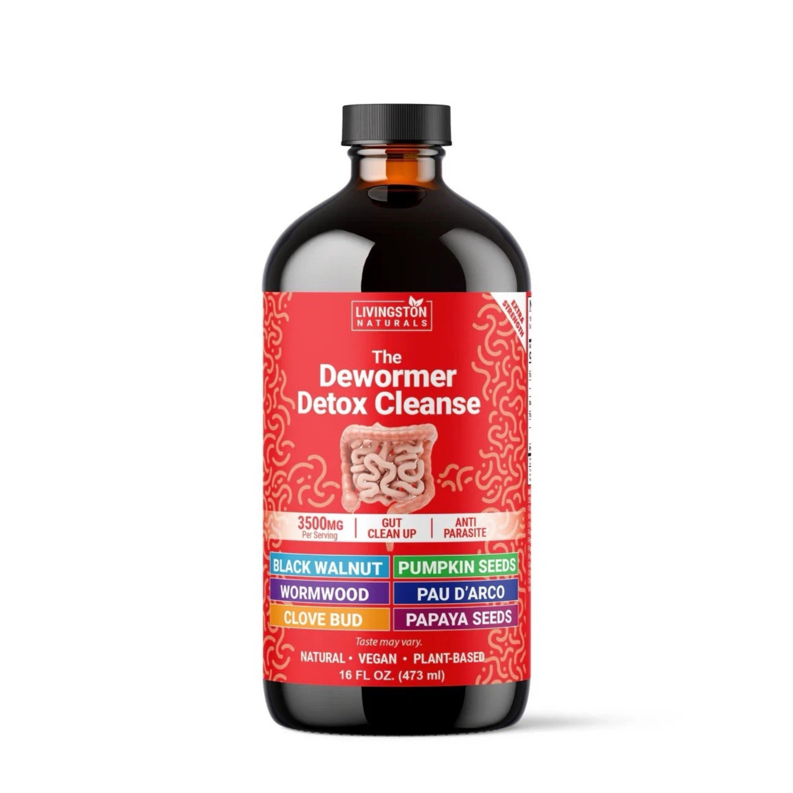 The Dewormer Detox Cleanse By Livingston Natural Herbal Labs, Plant-Based -16 oz