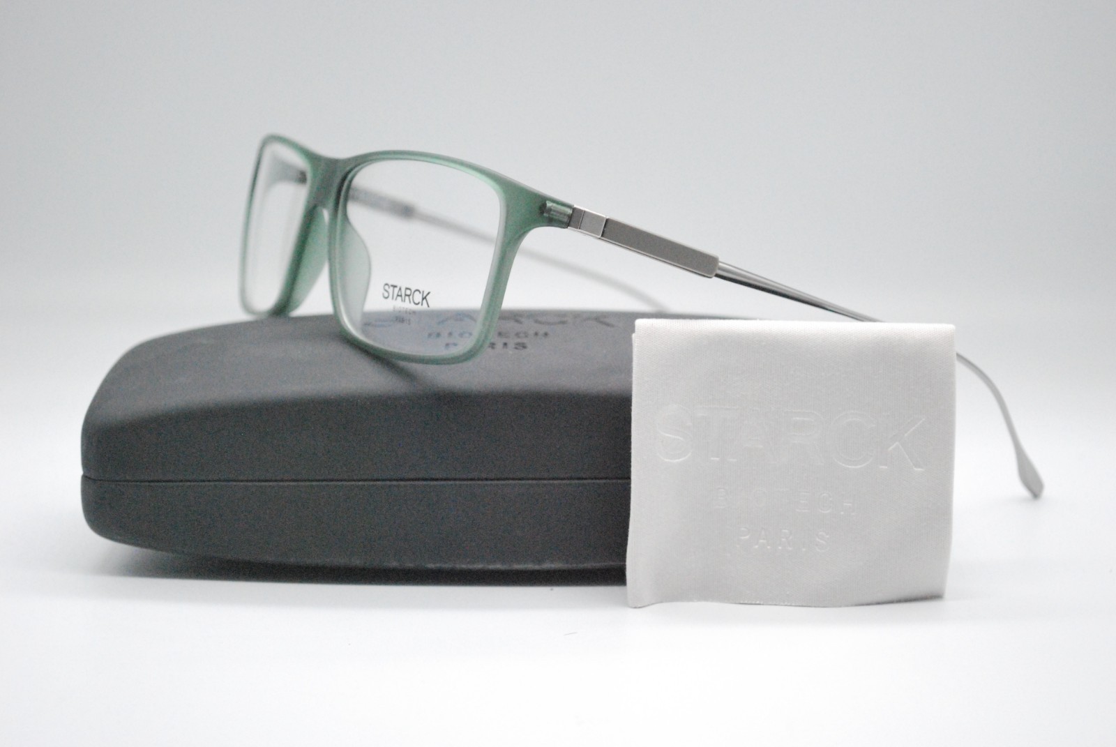 NEW STARCK SH1043XT 0004 MATTE GREEN AUTHENTIC EYEGLASSES FRAME 56-15 NEW STARCK SH1043XT 0004 MATTE GREEN AUTHENTIC EYEGLASSES FRAME 56-15