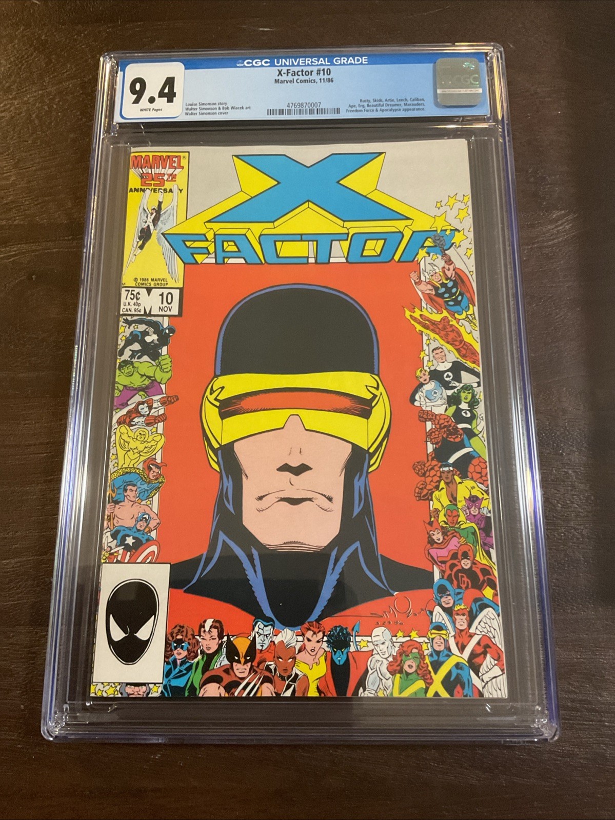 1986 Marvel X-FACTOR #10 Graded CGC 9.4 NM 1st Appearance Prism WHITE PAGES