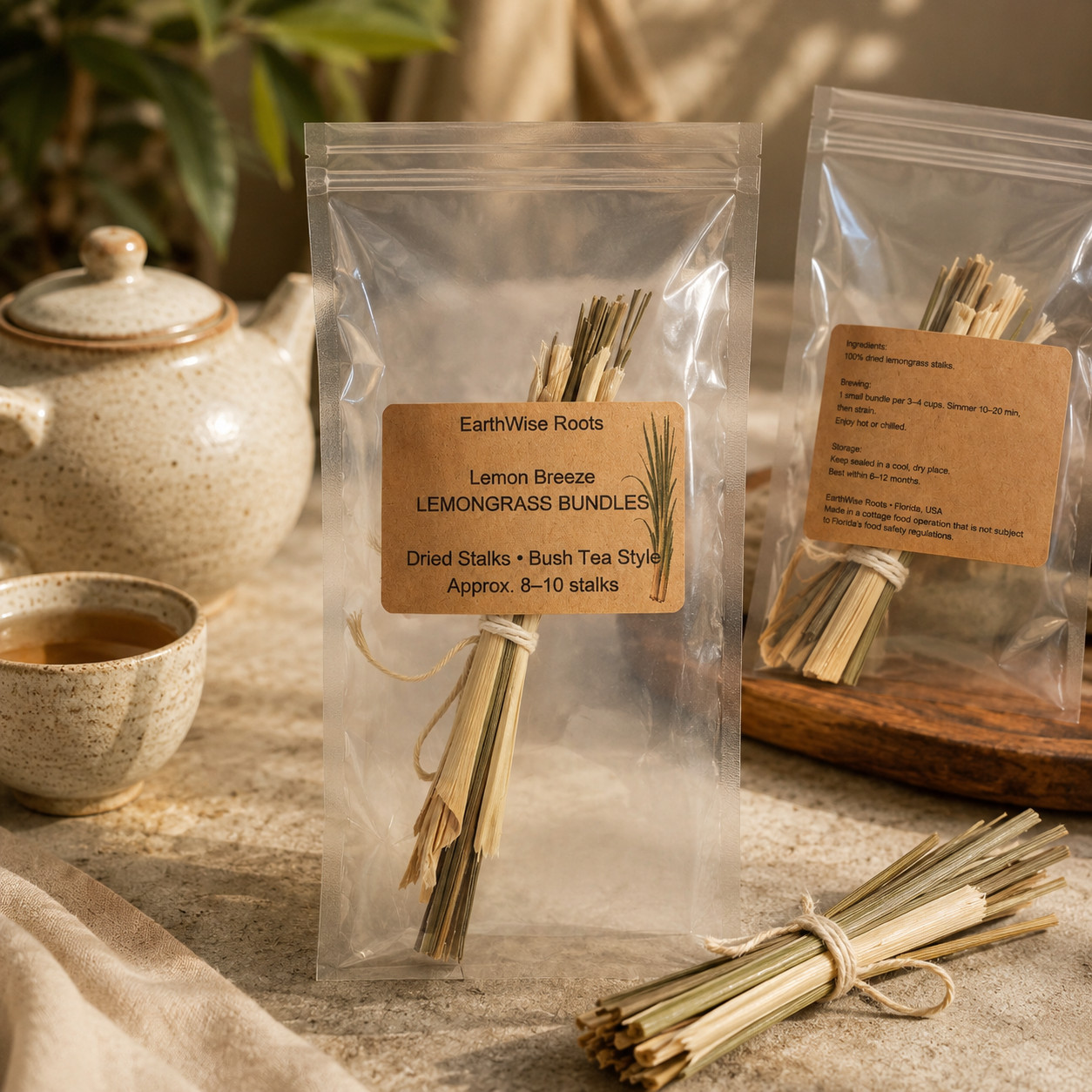 Dried Lemongrass Stalk Bundles Bush Tea Culinary Herb Herbal Tea EarthWise Roots