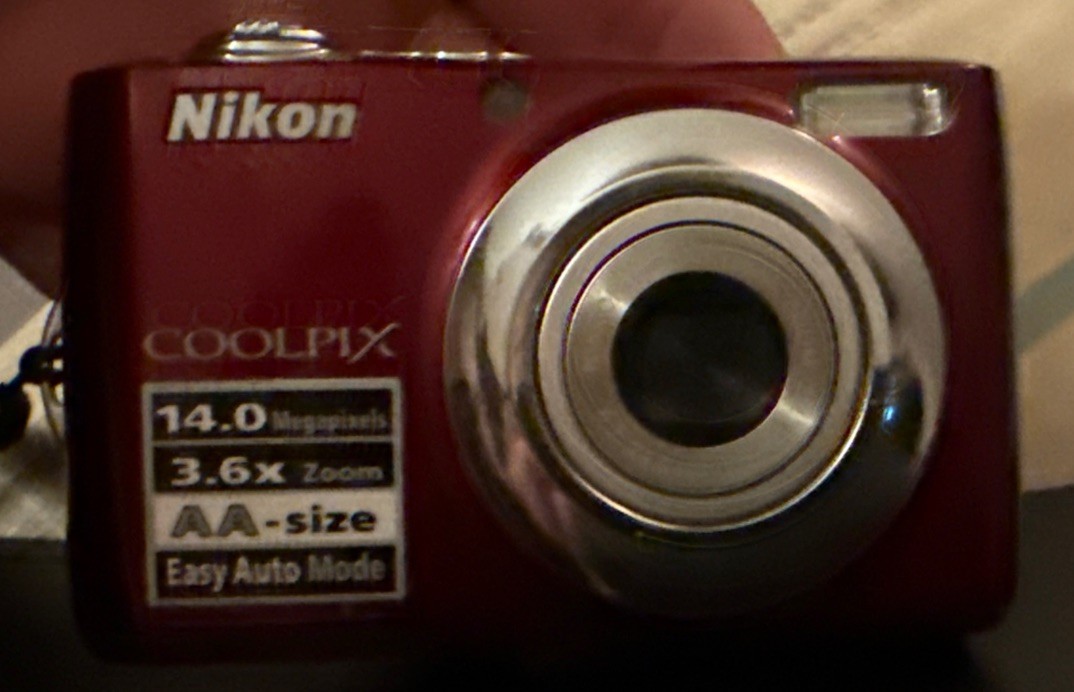 Very Clean Red Nikon COOLPIX L24 14.0MP Digital Camera Wrist Band &  Camera Only