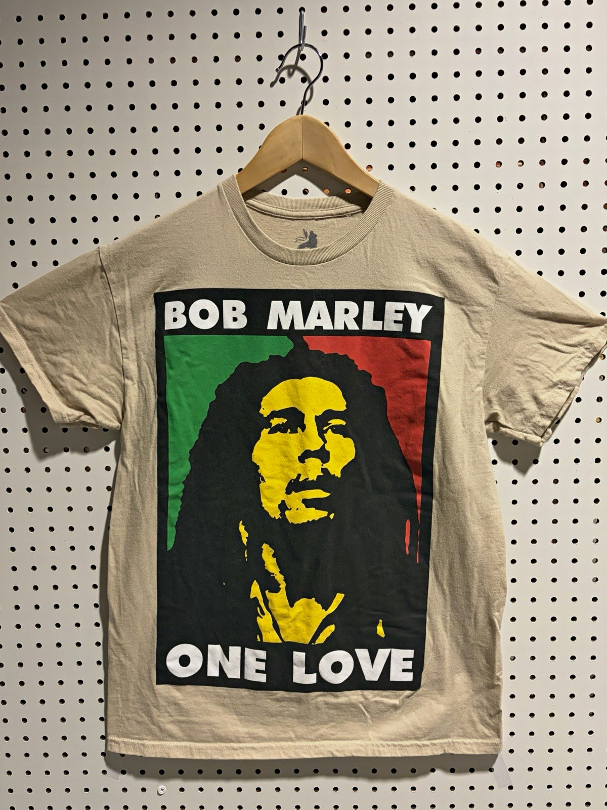 Zion Rootswear Bob Marley One Love Graphic Tee Beige Cotton Men\'s Size M