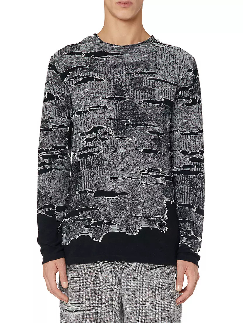 Diesel K-Cadmo Masterpiece of Ilusion Sweater Black & Gray Size L