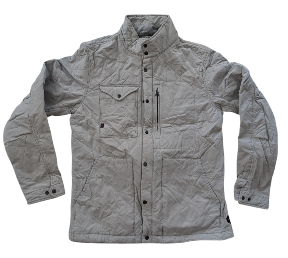 Relwen Quilted Insulated Tanker Jacket Stone Grey Full Zip Men M NWOT*READ $318
