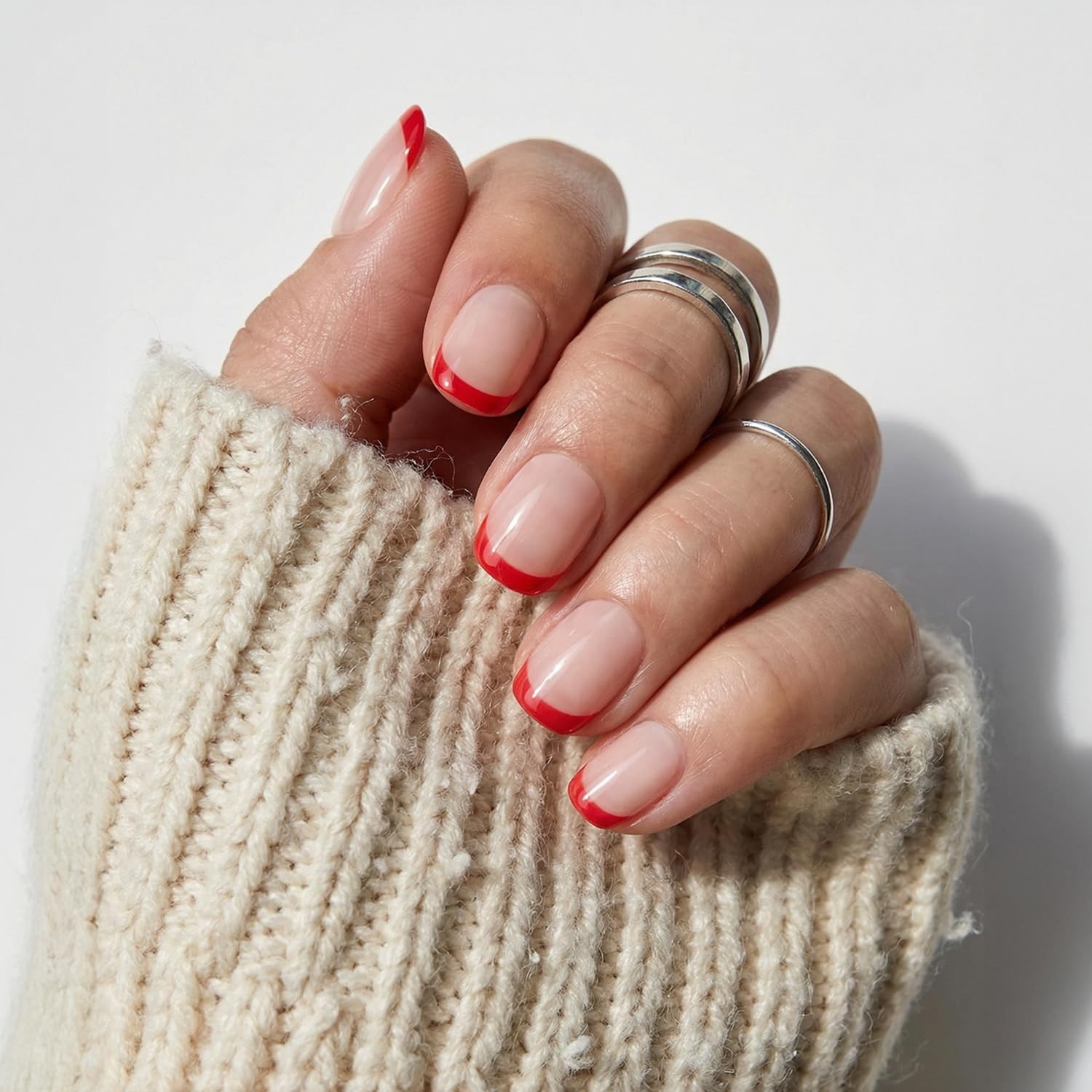 Glamnetic Press On Nails - Hotline Red, Extra Short, 30 Pc Full Kit