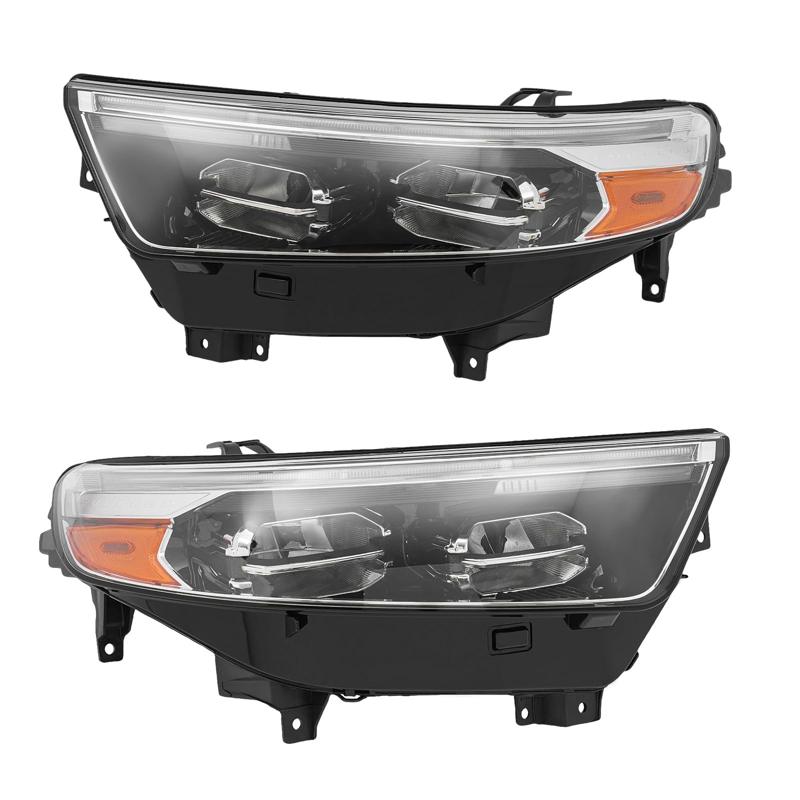20-24 Ford Explorer XLT Limited Full LED Headlamp Pair No AFS Black Clear Lens
