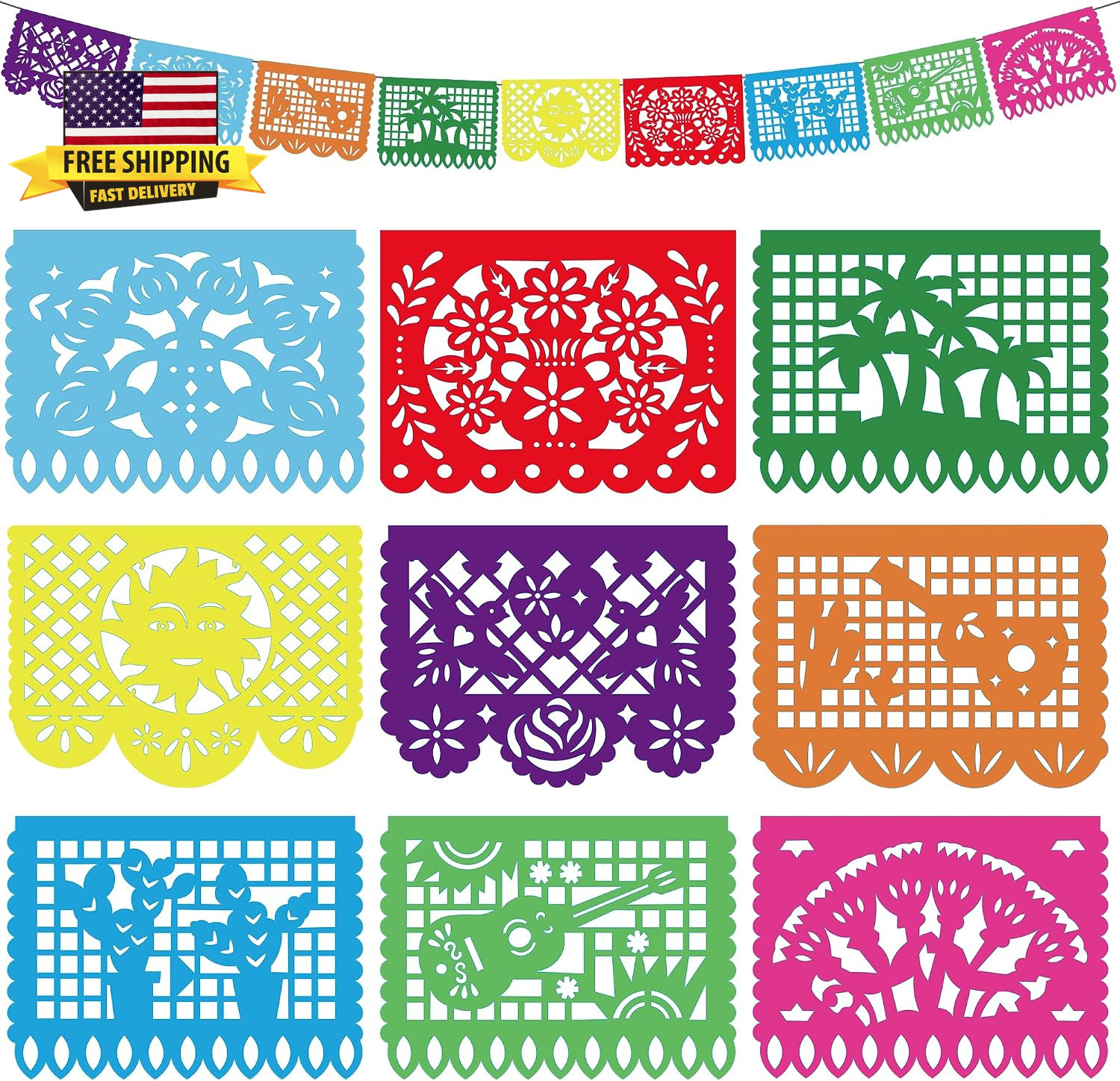 Dia De Los Muertos Decorations - Papel Picado Banner Streams ⭐️⭐️⭐️⭐️⭐️