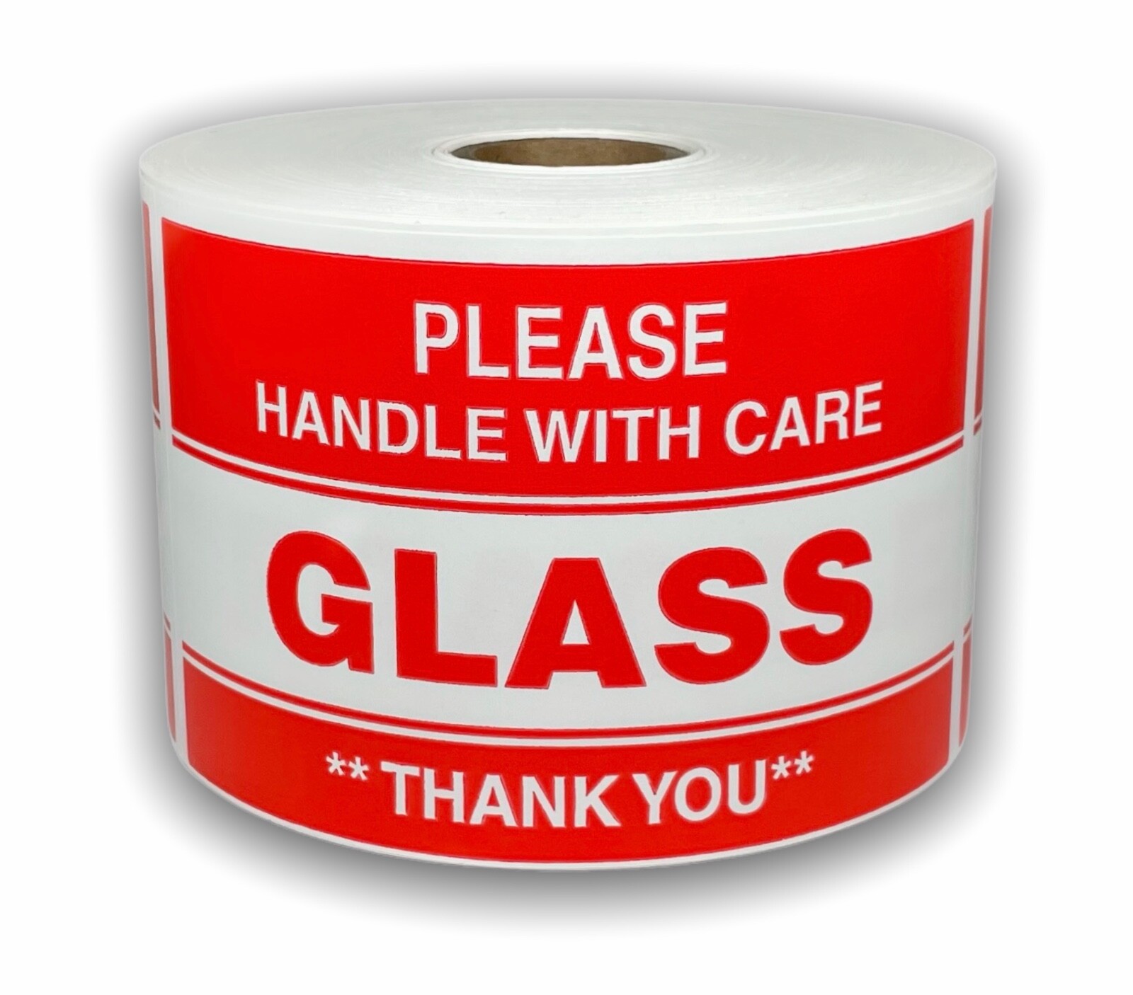 3x5 Please Glass Thank You Labels Adhesive Ship Fragile Stickers 2 RLS of 300 EA