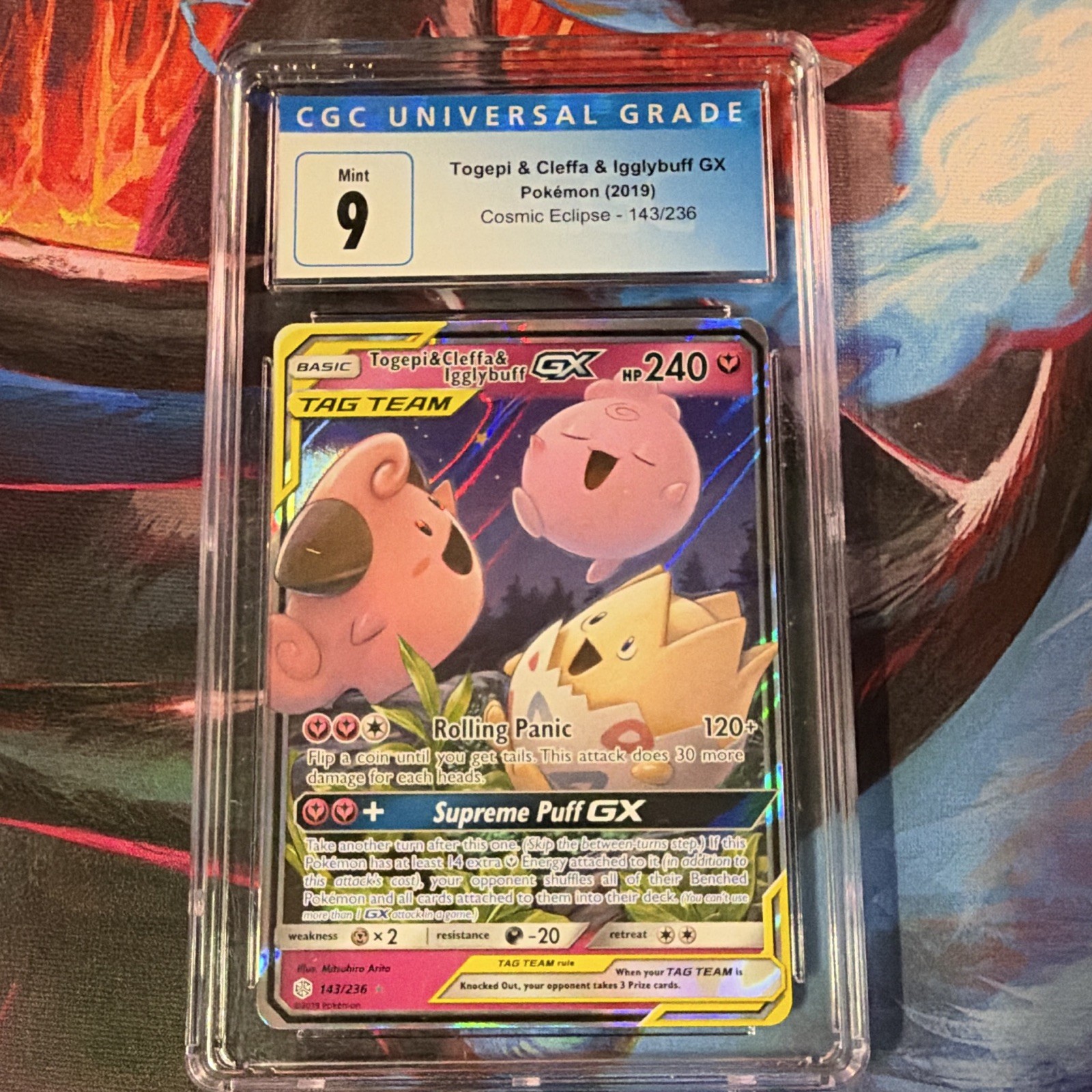 Togepi & Cleffa & Igglybuff GX 143/236 Sm-Cosmic Eclipse Holo Togepi & Cleffa & Igglybuff GX 143/236 Sm-Cosmic Eclipse Holo