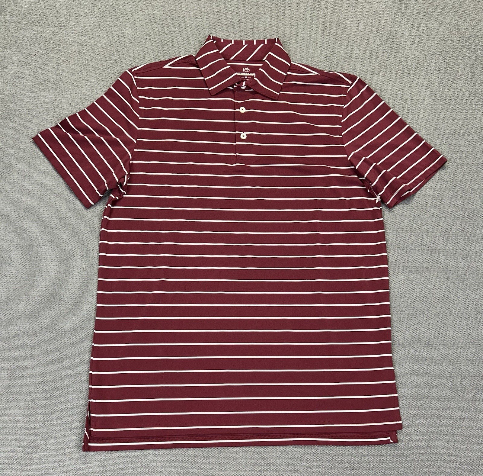 Southern Tide Polo Shirt Mens Medium Performance Golf Stretch Burgundy New