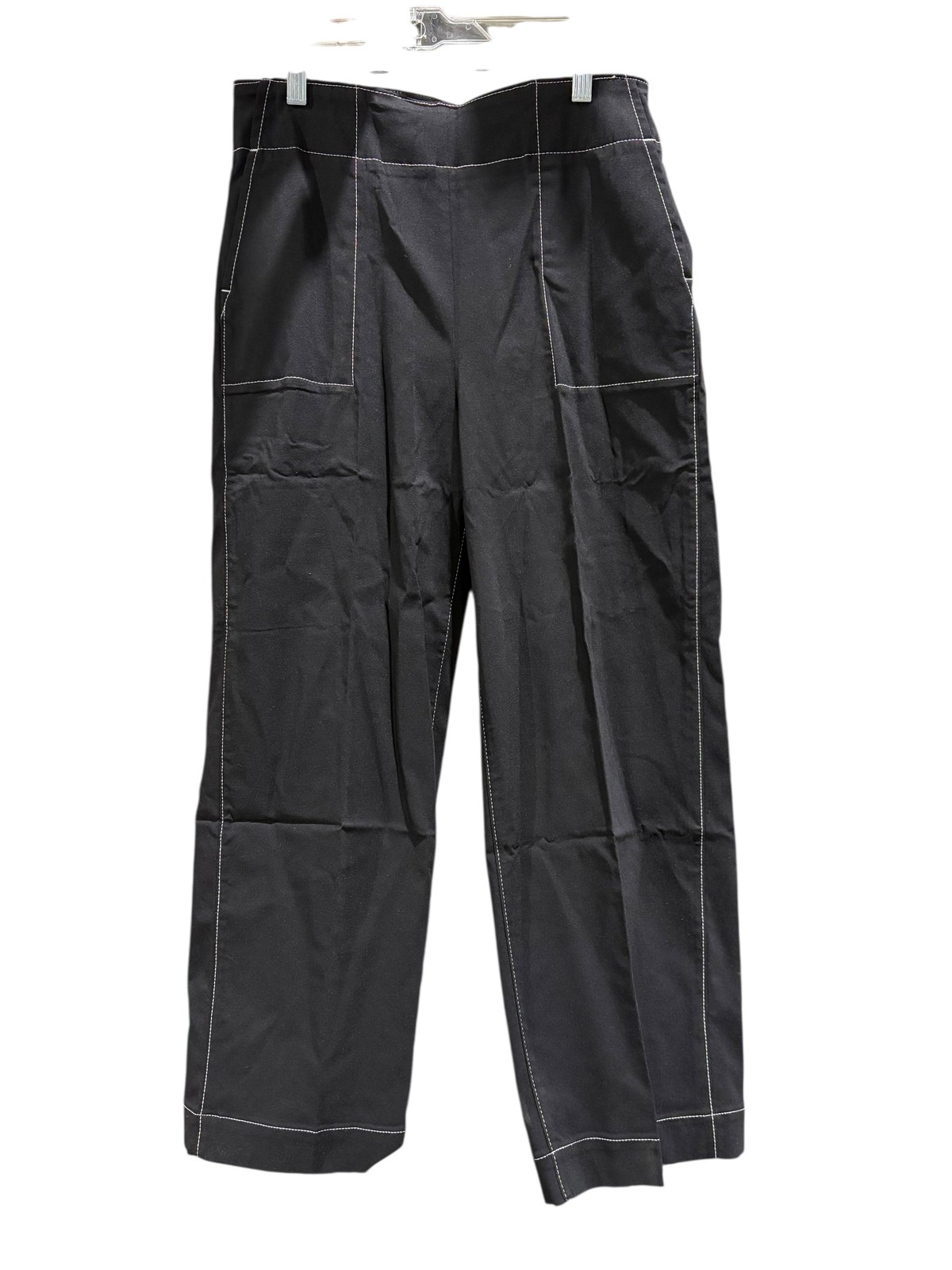 Chico\'s, Women\'s, Contrast Stitch, Pull On, Wide Leg, Pants, Black