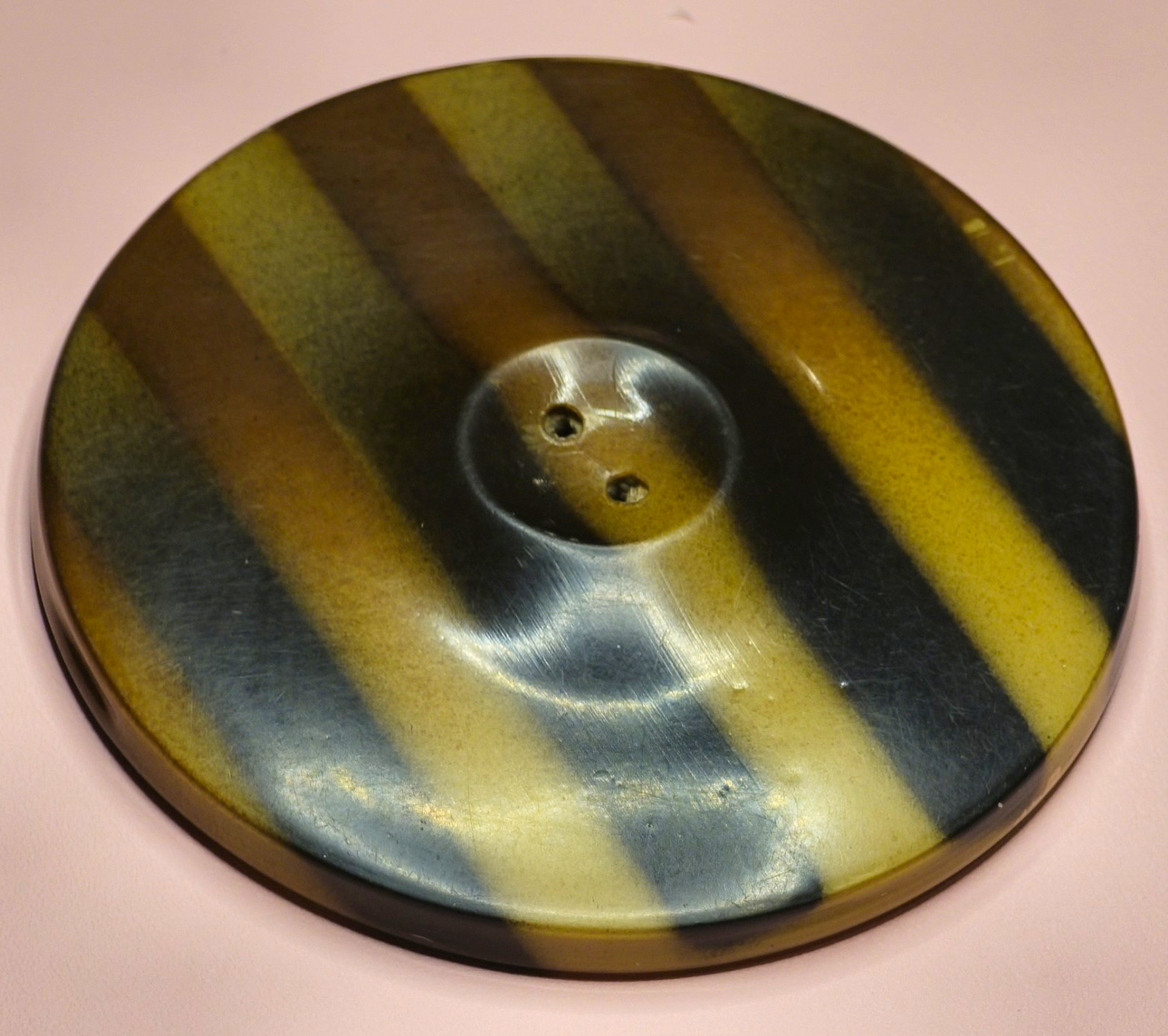 Vintage 1930s Art Deco Oversized 45mm Laminated Striped Plastic Coat Button Vintage 1930s Art Deco Oversized 45mm Laminated Striped Plastic Coat Button